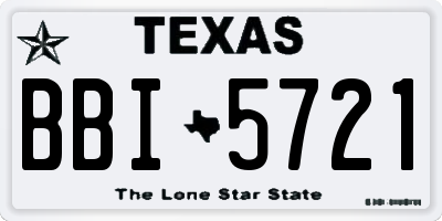 TX license plate BBI5721