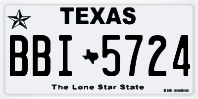TX license plate BBI5724
