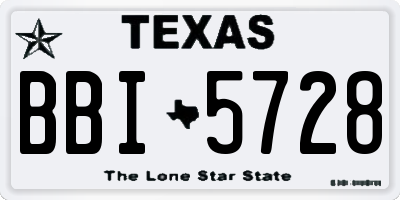 TX license plate BBI5728
