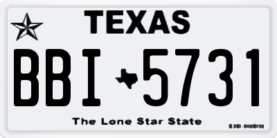 TX license plate BBI5731