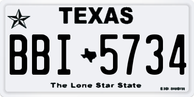 TX license plate BBI5734