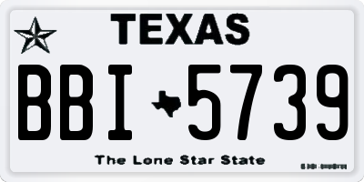 TX license plate BBI5739
