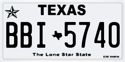 TX license plate BBI5740