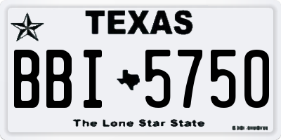 TX license plate BBI5750