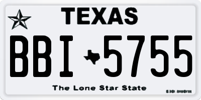 TX license plate BBI5755