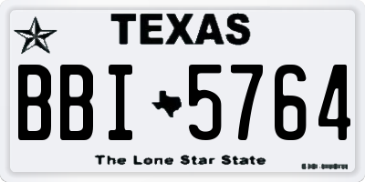 TX license plate BBI5764