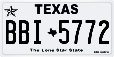 TX license plate BBI5772