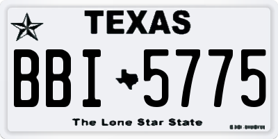 TX license plate BBI5775