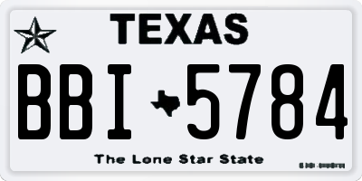TX license plate BBI5784