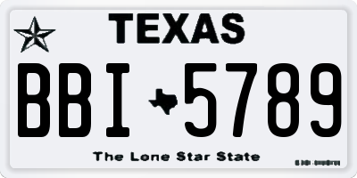 TX license plate BBI5789