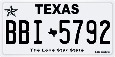 TX license plate BBI5792