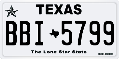 TX license plate BBI5799