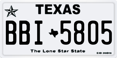 TX license plate BBI5805