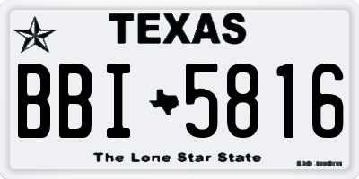 TX license plate BBI5816