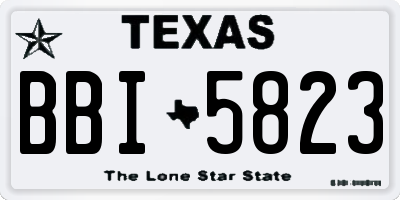TX license plate BBI5823