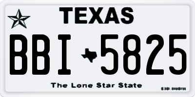 TX license plate BBI5825