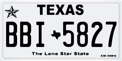 TX license plate BBI5827