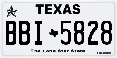 TX license plate BBI5828