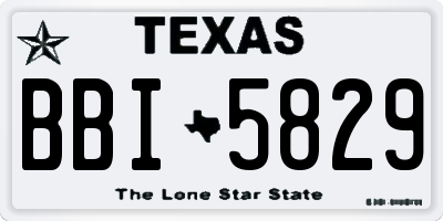 TX license plate BBI5829
