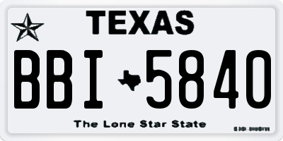 TX license plate BBI5840