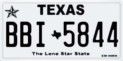 TX license plate BBI5844