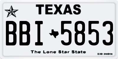 TX license plate BBI5853