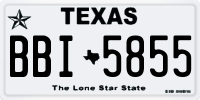TX license plate BBI5855