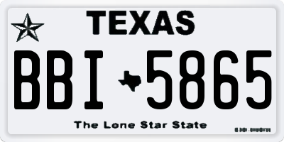 TX license plate BBI5865