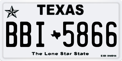 TX license plate BBI5866