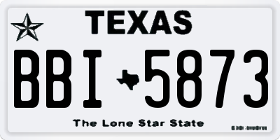 TX license plate BBI5873