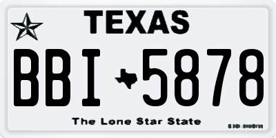 TX license plate BBI5878