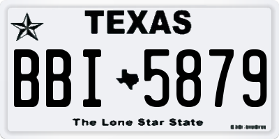 TX license plate BBI5879