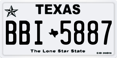 TX license plate BBI5887