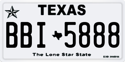 TX license plate BBI5888