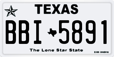 TX license plate BBI5891