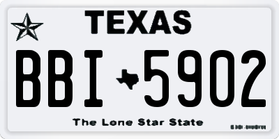 TX license plate BBI5902