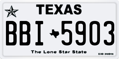 TX license plate BBI5903