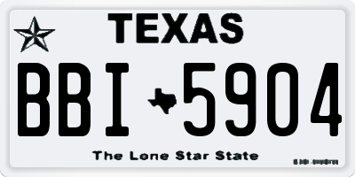 TX license plate BBI5904