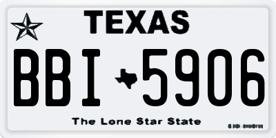 TX license plate BBI5906
