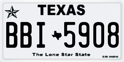 TX license plate BBI5908