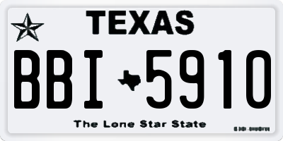 TX license plate BBI5910