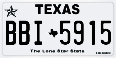 TX license plate BBI5915