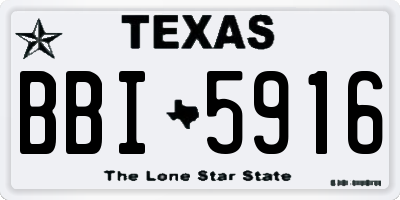 TX license plate BBI5916