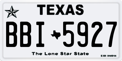 TX license plate BBI5927