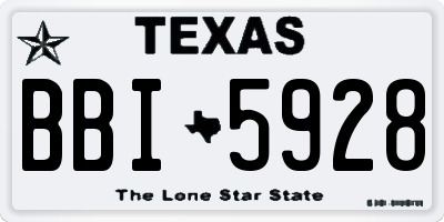 TX license plate BBI5928