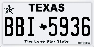 TX license plate BBI5936