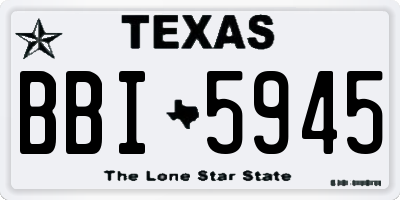 TX license plate BBI5945