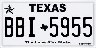 TX license plate BBI5955