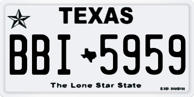 TX license plate BBI5959