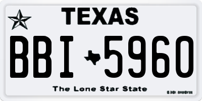 TX license plate BBI5960